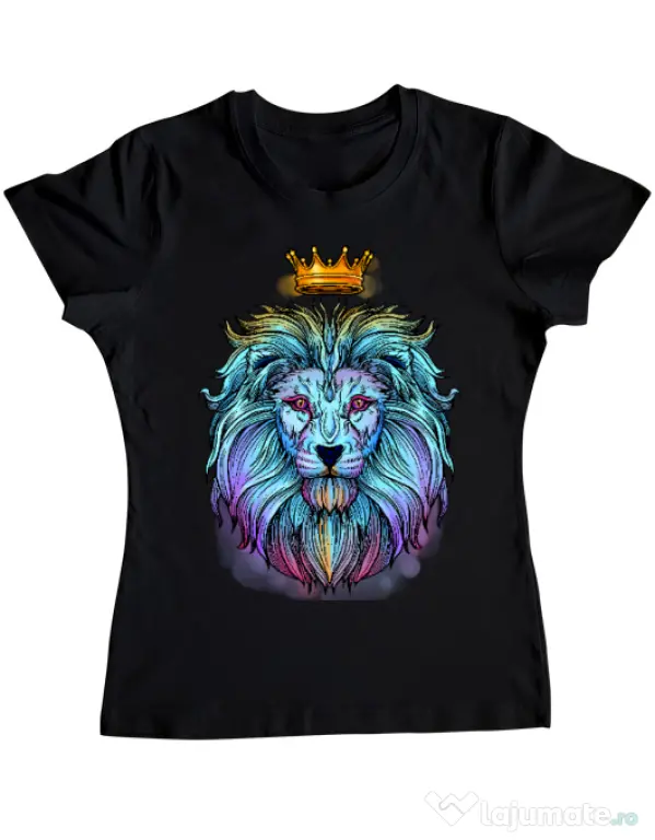 Tricou ADLER dama Lion king Negru