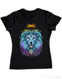 Tricou ADLER dama Lion king Negru