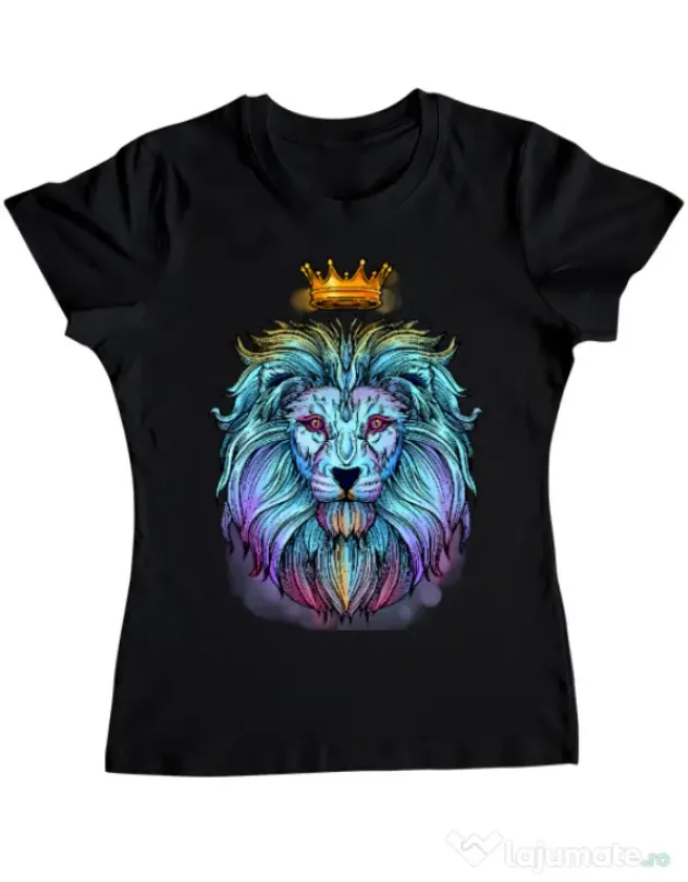 Tricou ADLER dama Lion king Negru