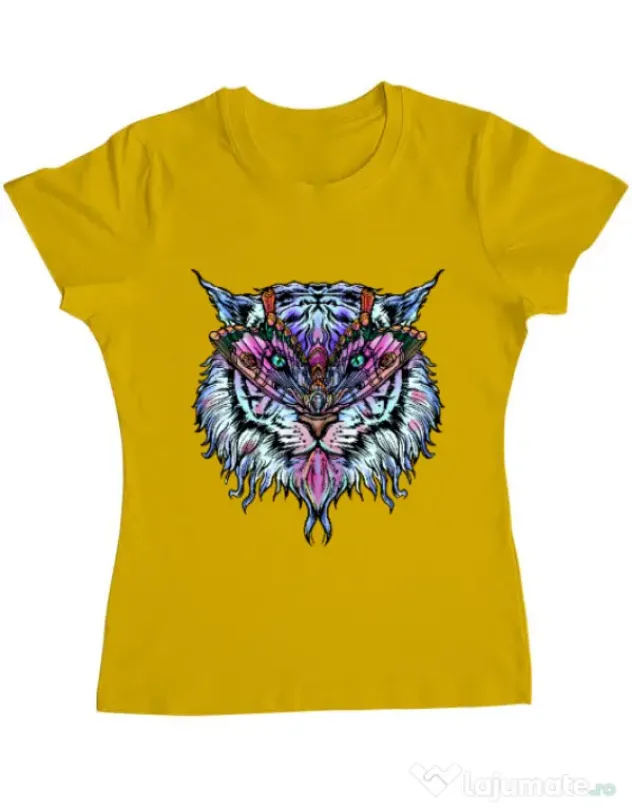 Tricou ADLER dama Tiger buterfly Galben