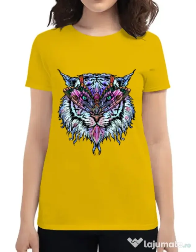 Tricou ADLER dama Tiger buterfly Galben
