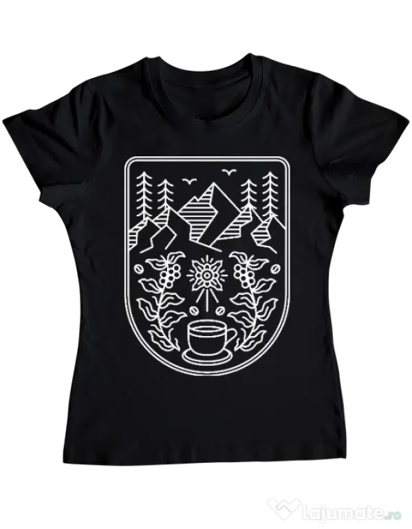Tricou ADLER dama Natural coffee Negru
