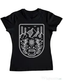 Tricou ADLER dama Natural coffee Negru