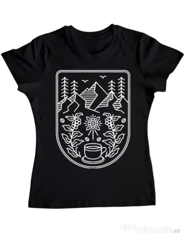Tricou ADLER dama Natural coffee Negru
