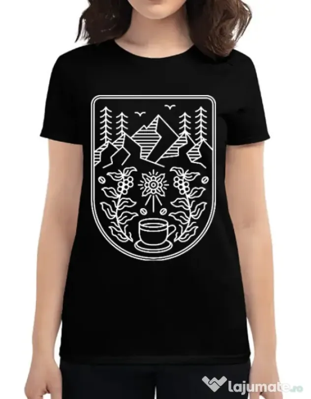 Tricou ADLER dama Natural coffee Negru