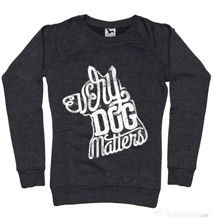 Bluza ADLER dama Every dog matters 2 Negru melanj