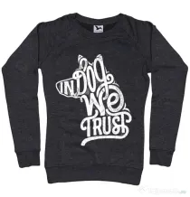 Bluza ADLER dama In dog we trust Negru melanj