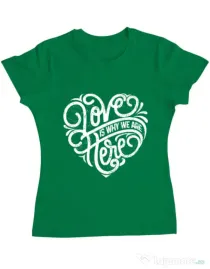 Tricou ADLER dama Love Verde mediu