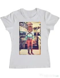 Tricou ADLER dama Tiger head Alb