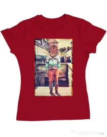 Tricou ADLER dama Tiger head Rosu