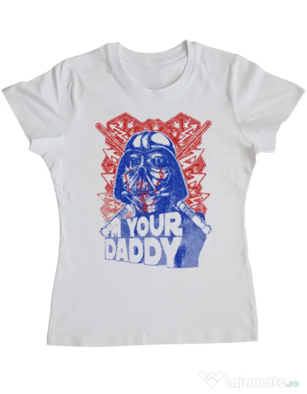 Tricou ADLER dama Your daddy Alb