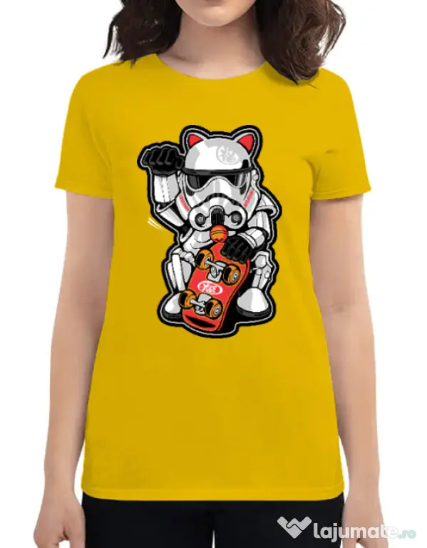 Tricou ADLER dama Maneki trooper Galben