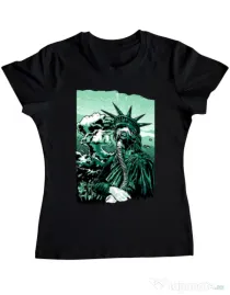 Tricou ADLER dama Save the liberty Negru