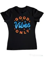 Tricou ADLER dama Good vibes only Negru