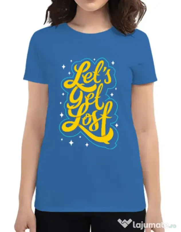 Tricou ADLER dama Let\'s get lost Albastru azuriu
