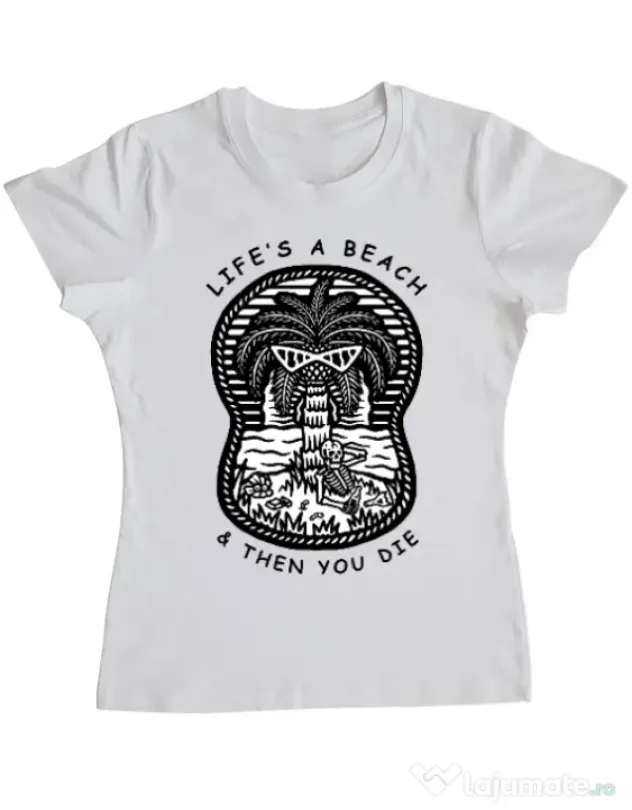 Tricou ADLER dama Sunset chill Alb