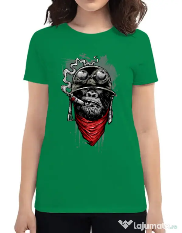 Tricou ADLER dama Ape of duty Verde mediu