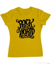 Tricou ADLER dama Rock my world Galben