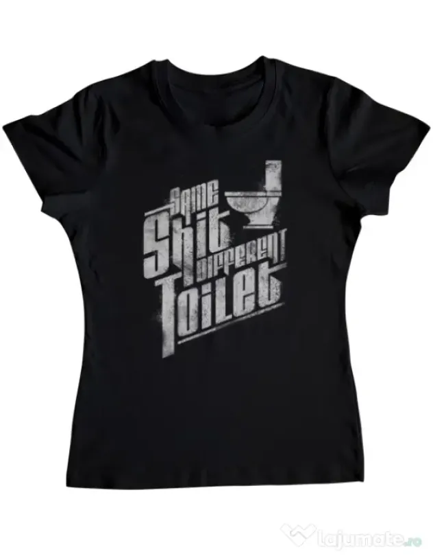 Tricou ADLER dama Same shit Negru
