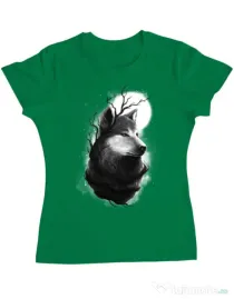 Tricou ADLER dama Night wolf Verde mediu