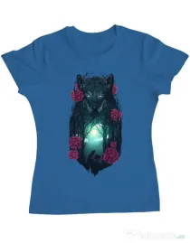 Tricou ADLER dama Running with the wolves Albastru azuriu