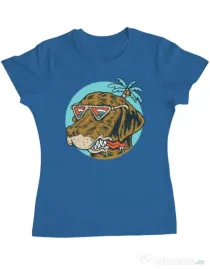 Tricou ADLER dama Chill dog Albastru azuriu