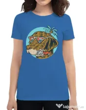 Tricou ADLER dama Chill dog Albastru azuriu