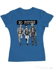 Tricou ADLER dama No future Albastru azuriu
