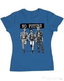 Tricou ADLER dama No future Albastru azuriu
