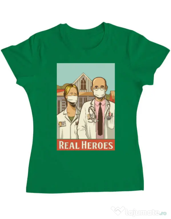 Tricou ADLER dama Real heroes Verde mediu