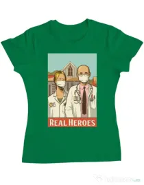 Tricou ADLER dama Real heroes Verde mediu