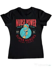 Tricou ADLER dama Nurse power Negru