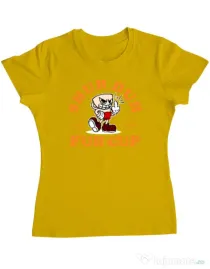 Tricou ADLER dama Shut the fuh cup Galben