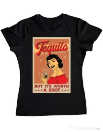Tricou ADLER dama Worth a shot Negru