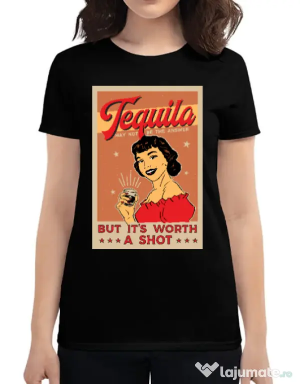 Tricou ADLER dama Worth a shot Negru