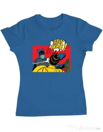Tricou ADLER dama Stay home Robin Albastru azuriu