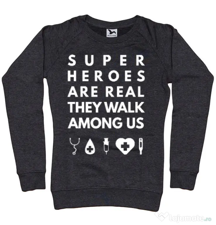 Bluza ADLER dama Medical heroes Negru melanj