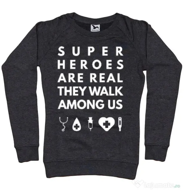 Bluza ADLER dama Medical heroes Negru melanj
