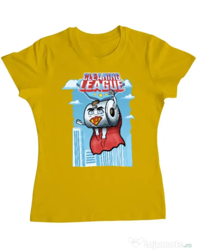 Tricou ADLER dama Cleaning league toilet paper Galben