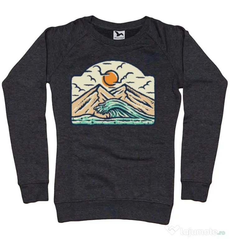 Bluza ADLER dama Mountain and wave Negru melanj