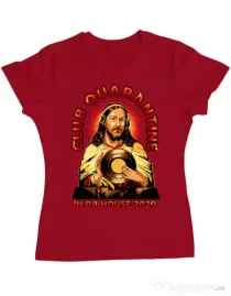 Tricou ADLER dama Club quarantine Rosu