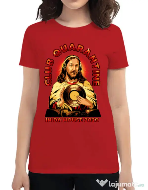 Tricou ADLER dama Club quarantine Rosu