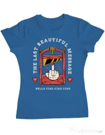 Tricou ADLER dama The last message Albastru azuriu