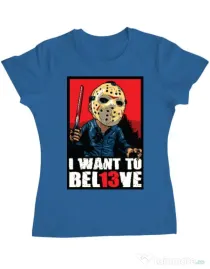 Tricou ADLER dama Believe Jason Albastru azuriu