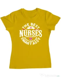 Tricou ADLER dama Best nurses Galben
