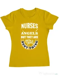 Tricou ADLER dama Angel nurses Galben