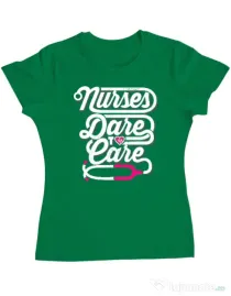 Tricou ADLER dama Dare to care Verde mediu