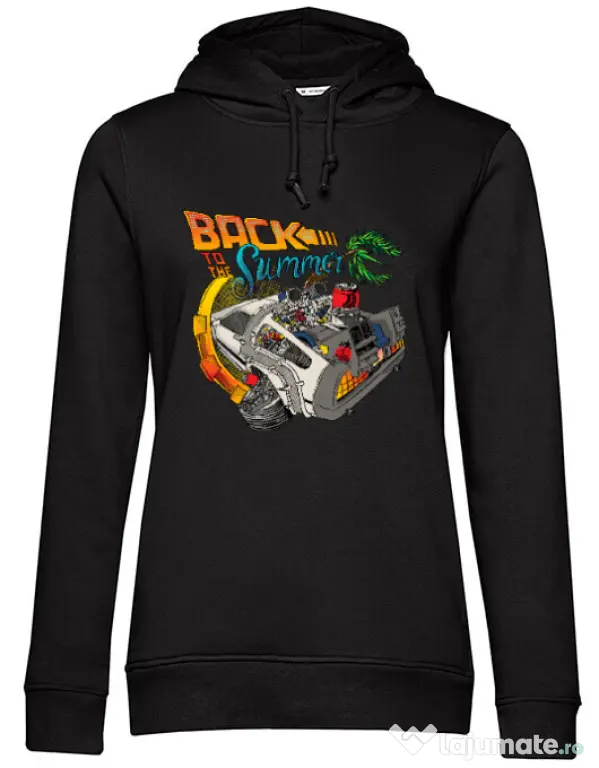 Hoodie dama cu gluga Back to summer Negru