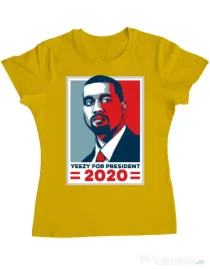Tricou ADLER dama Yezzy for president Galben
