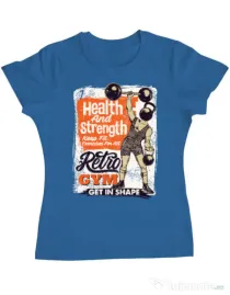 Tricou ADLER dama Retro Gym Albastru azuriu